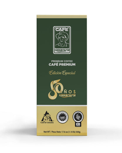 CAFÉ ESPECIAL 50 AÑOS COOCENTRAL 500g